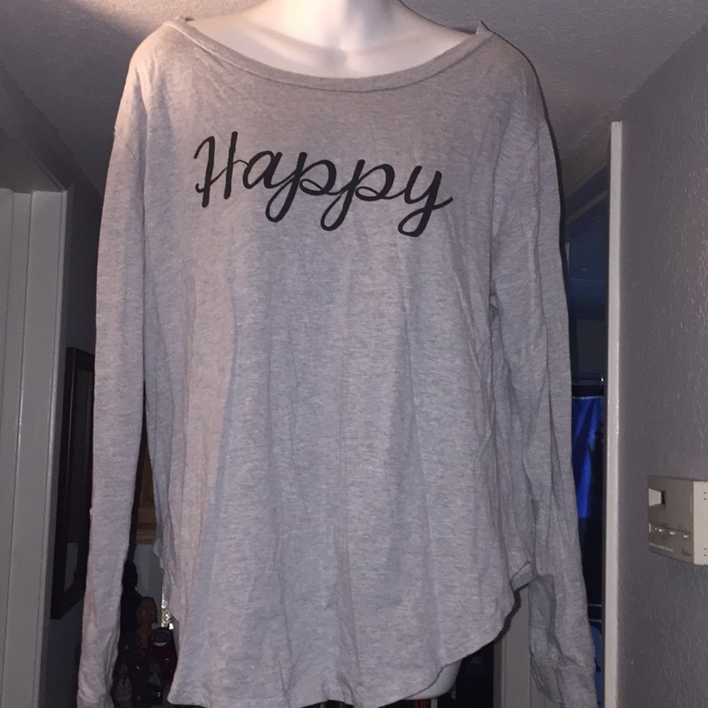 Long sleeve T-shirt “happy” ladies medium
